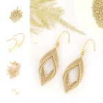 DIY kit twisted earrings - champange and gold